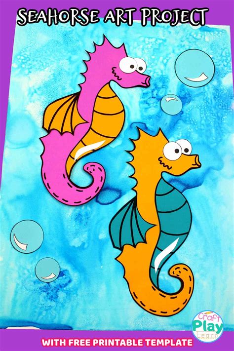 Colorful Seahorse Craft For Preschool Kids Craft Play Learn