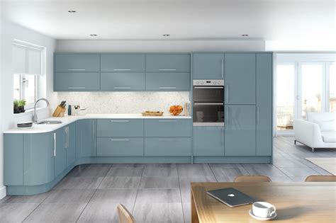 Blue ikea kitchen cabinets, this guide shows how. Glacier High Gloss Metallic Blue Kitchen - Interior ...