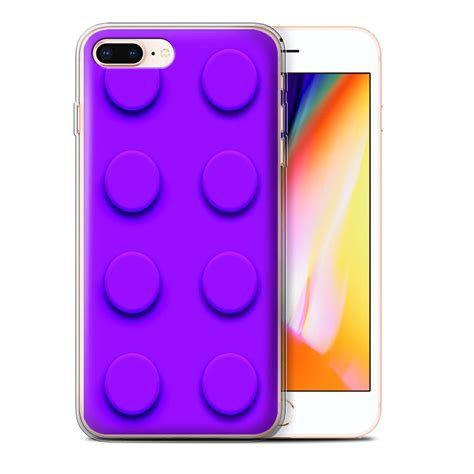 Stuff4 Gel Tpu Casecover For Apple Iphone 8 Pluspurpletoy Bricks