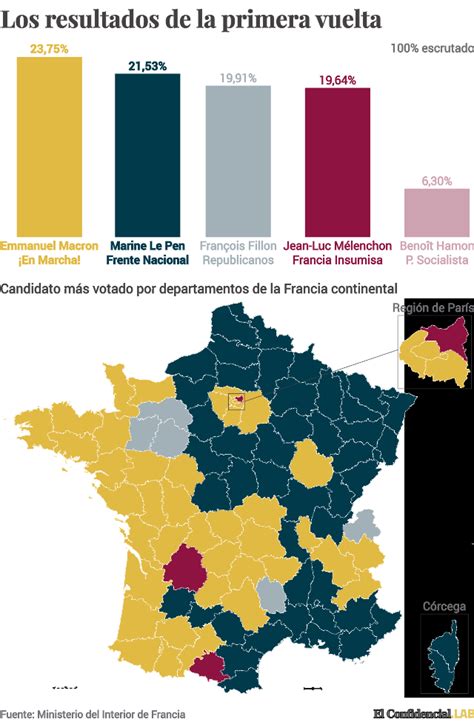 En el norte de sudamérica, entre brasil y surinam, bordeando el océano atlántico norte. Elecciones Francia: Mapa de resultados de las elecciones ...