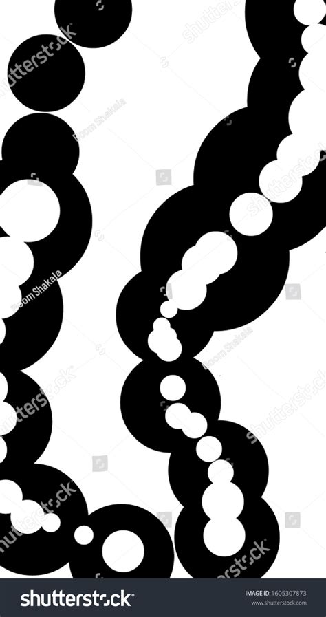 Black Circular Pattern Extends White Spots Stock Illustration