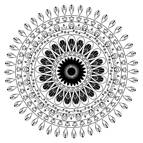 Damask seamless pattern floral background. Floral round lace mandala pattern design. | Premium Vector