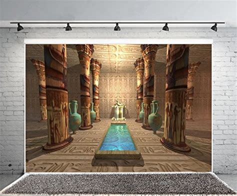 Leowefowa 9x6ft Ancient Egyptian Temple Backdrop Old Interior Tomb Backdrops For Photography