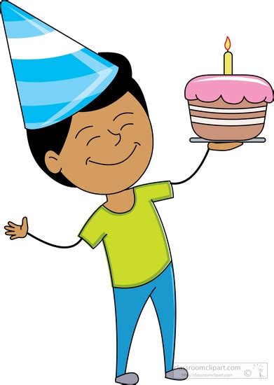 Birthday Clipart Boy Holding A Birthday Cake With Candles Clipart 2a