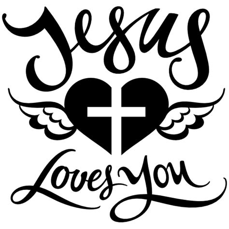 Jesus Loves You Heart And Cross Sticker