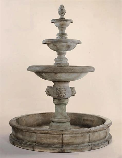 It can hold between 5 and 6 gallons of water and is 31. Quattro Lion 3-Tier Pond Outdoor Water Fountain: Water ...