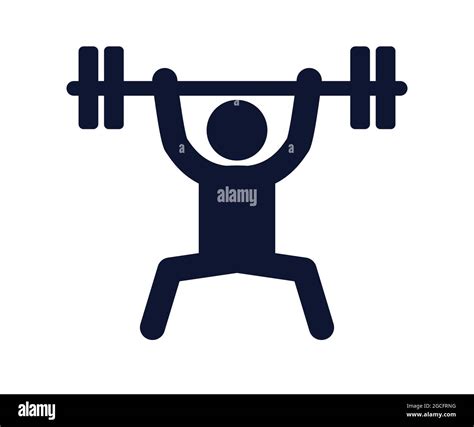 Barbell Training And Person Lifting Barbell Gym Vector Illustration