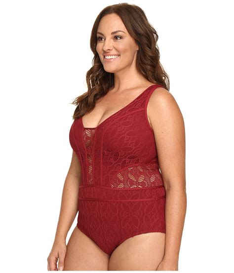Becca By Rebecca Virtue Plus Size Color Play One Piece Henna Zappos