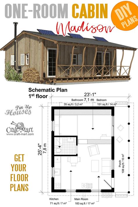 Small And Tiny Home Plans With Cost To Build One Room Cabin Plans