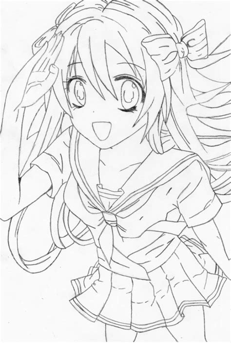Drawing Anime Girl In Wedding Dress Sketch Coloring Page