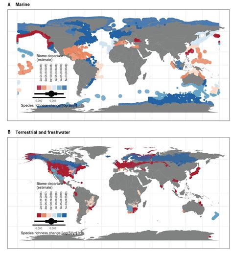 The Geography Of Biodiversity Change In Marine And Terrestrial