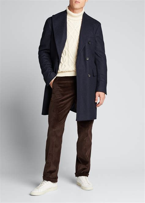 Neiman Marcus Mens Cashmere Double Breasted Topcoat Bergdorf Goodman