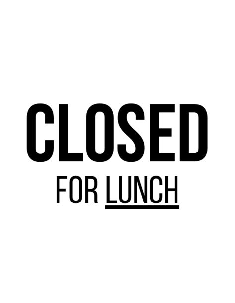 Closed Sign Template Lunch Download Printable Pdf Templateroller