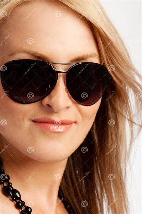 Blond Lady In Sunglasses Stock Image Image Of Vogue Sunglasses 8329055