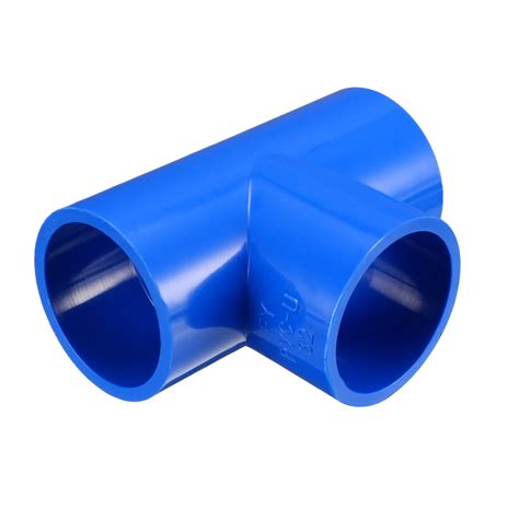 32mm Slip Tee Pvc Pipe Fitting T Shaped Coupling Connectors Blue 5 Pcs