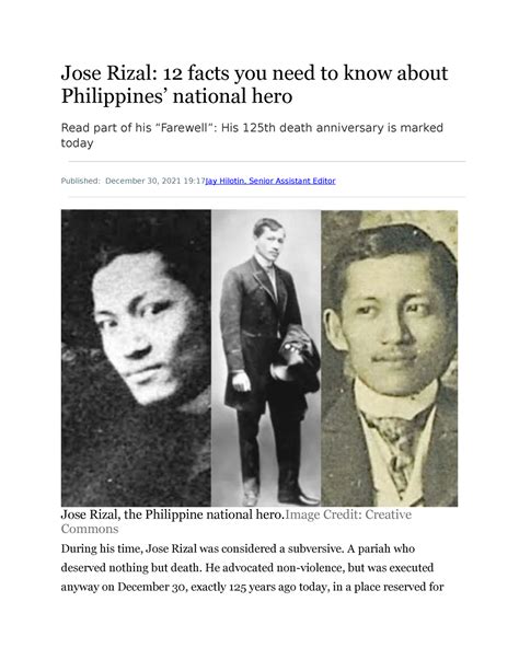 Facts About Rizal Jose Rizal Facts You Need To Know About