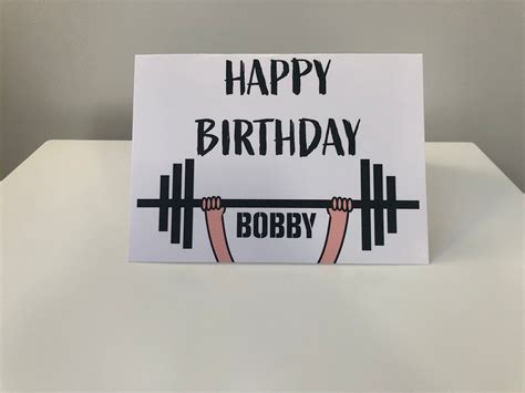 Personalised Gym Birthday Card Weightlifting Fitness Son Etsy