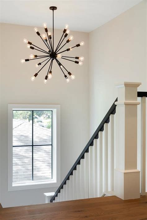 This raindrop chandelier is designed for large space home with staircases. Oil Rubbed Bronze Sputnik Chandelier in Staircase ...
