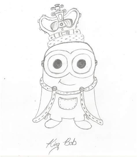 Free minions coloring pages with gru, dru, bob, stuart, margo and other despicable me characters. King Bob Plain by ianfry on DeviantArt