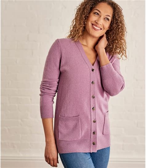 Dewberry Womens Lambswool V Neck Cardigan Woolovers Uk