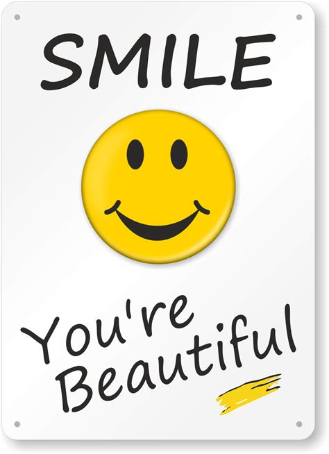 Smile You Are Beautiful Sign Motivational Sign Sku S 9918