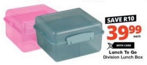 Lunch To Go Division Lunch Box Offer At Checkers