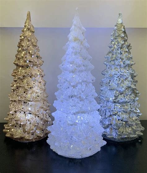 Transpac Acrylic Glittered Led Lighted Christmas Tree Tabletop Decorat
