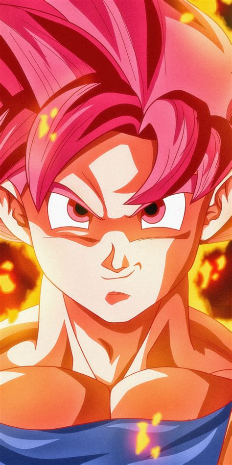 In dragon ball super, goku and vegeta refer to the form that kale uses once her power is mastered as the true legendary super saiyan. Download 1440x2880 wallpaper super saiyan god, goku, dragon ball, red head, lg v30, lg g6 ...