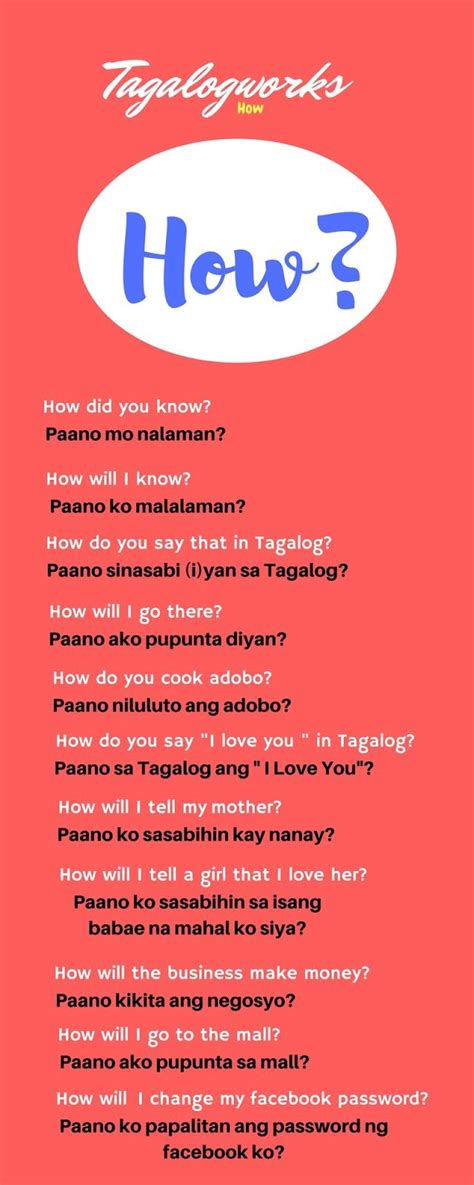 Asking Questions In Tagalog Tagalog Words Tagalog Filipino Words