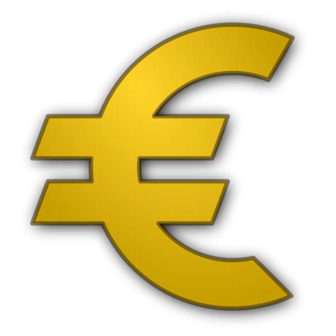 Euro Currency Symbol In Gold Vector Illustration Free SVG