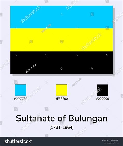 Vector Illustration Sultanate Bulungan Flag Isolated Stock Vector