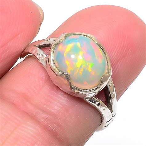 Natural Ethiopian Fire Opal Gemstone Ring Handmade 925 Etsy