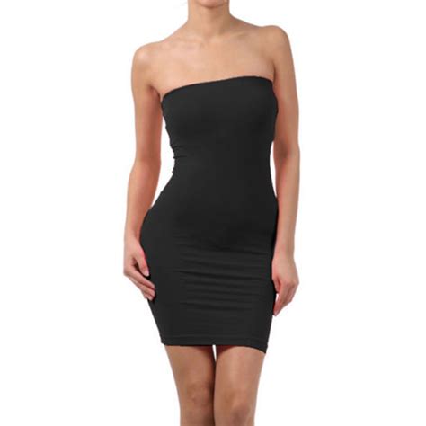 Elastic Tube Mini Dress Strapless Stretch Tight Body Con Seamless One Size Jk Ebay