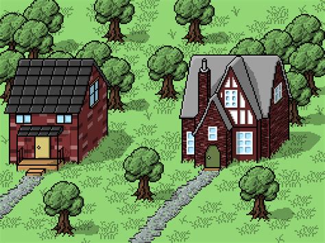 House Scene Scene Pixel Art Game Design
