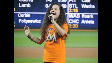 Miami Marlins Baseball Game National Anthem By Emily