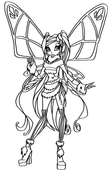Coloriage Stella Lovix Winx à imprimer