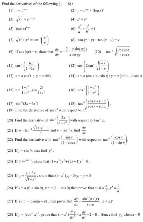 Higher Order Derivatives Solved Example Problems Mathematics