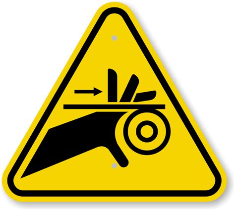 Pinch Point Entanglement ISO Warning Sign Symbol SKU IS 2018