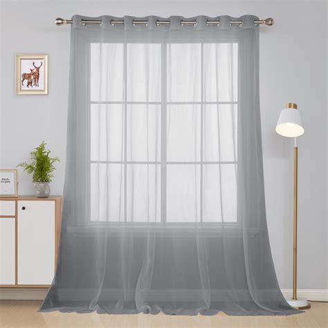 Deconovo Grommet Top Sheer Curtain Light Filtering Sheer Curtain Drape