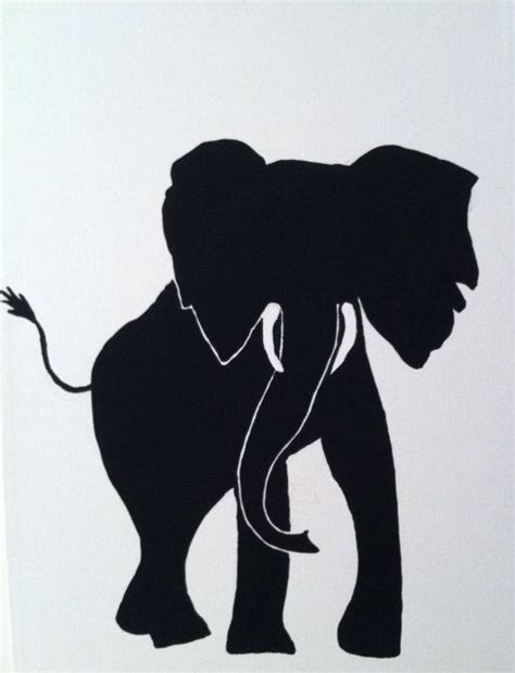 Elephant Silhouette Painting Acrylic On Canvas 11 X 14 Super