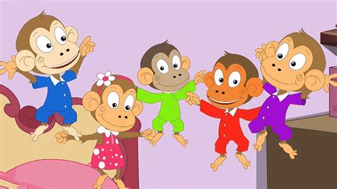 Cinco Pequeños Monos Rima Para Niños Dibujos Animados De Bebé