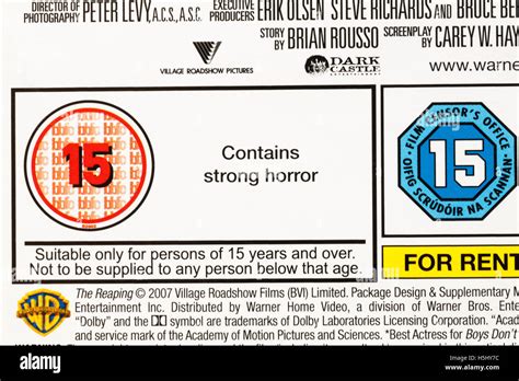 15 Rating On Hd Dvd Case Contains Strong Horror Suitable For Persons