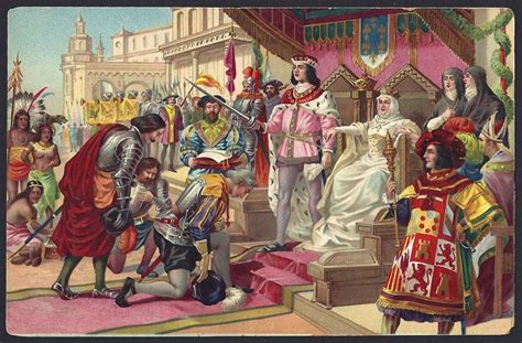 Columbus Returns To Spain Isabella And Ferdinand Ferdinand Columbus