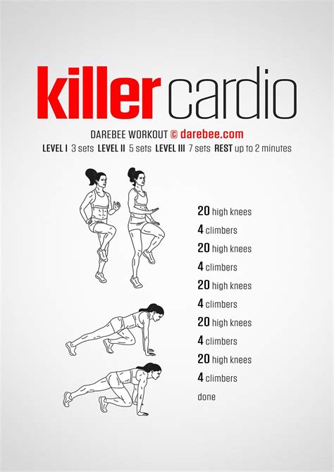 Killer Cardio Workout Fitness Workouts Fitness Herausforderungen Cardio Yoga Short Workouts