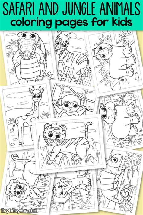 Download Safari and Jungle Animals Coloring Pages for Kids ...