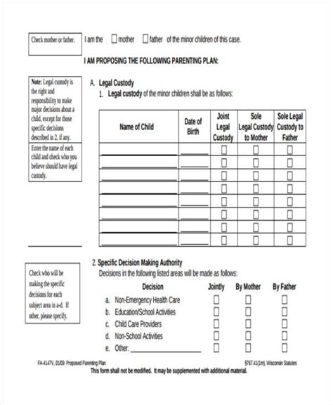 Free 9 Custody Agreement Forms In Pdf Ms Word