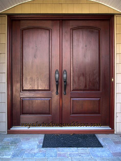 Wooden Double Doors Exterior Aesthetic And Durable