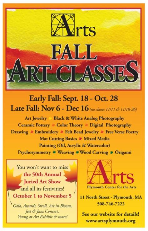 Around The Mayflower Fall Art Classes Register Now