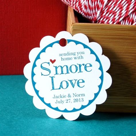 Smore Love With Heart 20 Personalized Wedding Favor Tags On