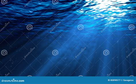 Underwater Scene With Bubbles And Fish Abstract Loopable Background